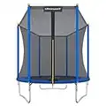 Ultrasport Gartentrampolin Uni-Jump, Kindertrampolin, Ø 183 cm, Trampolin Komplettset inklusive Sprungmatte, Sicherheitsnetz, gepolsterten Netzpfosten und Randabdeckung, Blau