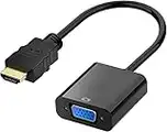 wtyixs HDMI to VGA, 1080P Compatible HDMI to VGA Adapter for Computer, Laptop, PC, Monitor, HDTV, Digital to Analog Converter Cable for Xbox 360, PS3, TV Box (BLACK/10CM)