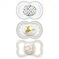 MAM Variety Pack Baby Pacifier, Includes 3 Types of Pacifiers, Nipple Shape Helps Promote Healthy Oral Development, 6-16 Months, Unisex, 3 Count (Pack of 1)
