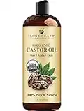 Handcraft Organic Castor Oil for Hair Growth, Eyelashes and Eyebrows - 100% Pure and Natural Carrier Oil, Hair Oil and Body Oil - Moisturizing Massage Oil for Aromatherapy - 12 fl. Oz