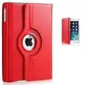 SS Tech Étui pour iPad Mini 6 (8,3"), iPad Mini 6, rotatif à 360° en cuir PU avec écran Retina et fonction veille/réveil automatique Rouge