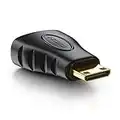 deleyCON HDMI in Adattatore Mini HDMI - Presa HDMI in Spina Mini HDMI Videoadattatore 1920x1200 1080p Full HD - Nero