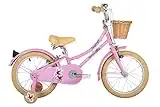 Emmelle Heritage Snapdragon Girls Hybrid Bike with Basket, 6 Speed, 24” Wheels, Pink