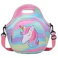 Lunch Bag for Girls, Chasechic Cute Unicorn Lightweight Neoprene Tote Lunch Boxes for Toddler Kids with Detachable Adjustable Shoulder Strap