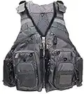 Yaesport Fishing Life Vest Safety Jacket Swimming Sailing Waistcoat Vest Floatation Floating Device for Adult Men and Women (Grey)