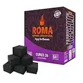 DeNourish ROMA Natural Coconut Charcoal Cubes (26mm) 64 Pcs Shisha Coal Cubes 2 Hours Burning Time- Charcoal Hookah Cube No Smoke No Chemicals Low Ash Perfect for Shisha/Hookah Enthusiasts