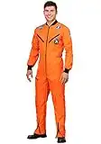 Adult Astronaut Jumpsuit Unisex, Orange NASA Suite for Men and Women, Space Explorer Halloween Costume Large