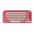 Logitech POP Keys Mechanical Wireless Keyboard with Customizable Emoji Keys, Durable Compact Design, Bluetooth or USB Connectivity, Multi-Device, OS Compatible - Heartbreaker Rose