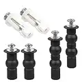 Jinlaili Cerniera del coperchio del water, Set di 6 Fissaggi WC Sedile, Espandibili Universali Viti, Cerniere in Acciaio Inox per Coperchio WC, Raccordi per Sedile del WC in Gomma, Parti per WC