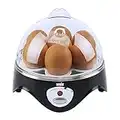 ANSIO Egg Boiler Electric Egg Cooker, Egg Poacher & Omelette Maker- up to 7 Egg Capacity Electric Egg Maker - Soft | Medium | Hard Boiled Eggs- Black