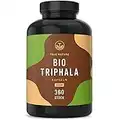 Bio Triphala - 360 Kapseln - 2.000mg Hochdosiert - Premium Triphala Früchte aus Indien - Ohne Zusatzstoffe - Vegan, Laborgeprüft, Deutsche Produktion - TRUE NATURE®