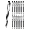 EEOYU 12 Pieces Black Disposable Fountain Pens, Smooth-Writing Office Supplies for Sketching, Journaling, Calligraphy, Doodling and Gifts (Black)