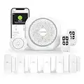 LeadEdge AS100 Wifi Smart Alarm System Wireless, 1 Siren, 6 Door Sensors, 2 Remote Controls and 1 Doorbell home security alarm system real-time app push, works with Alexa