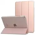 MoKo Funda para iPad Air 2 - Ultra Slim Función de Soporte Protectora Plegable Smart Cover Trasera Transparente Durable para Apple iPad Air 2 (iPad 6) 9.7 Pulgadas, Oro Rosa (Auto Sueño/Estela)