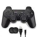 Controller PS3, controller wireless PS3, doppio shock Gamepad per Playstation 3, controller Sixaxis con cavo di ricarica e manopole Thump