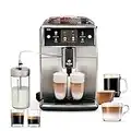 Philips Saeco Xelsis Super Automatic Espresso Machine - LatteDuo Milk System, 15 Coffee Varieties, 8 User Profiles, Touch Screen, Stainless Steel, (SM7685/04)