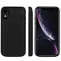 Funda de batería para iPhone XR - [6000 mAh] con Soporte y Soporte de Carga de Dispositivo Dual, batería anticaídas, batería de Reserva de energía, Cargador portátil para iPhone XR de 6.1 Pulgadas