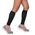 CALF Copper Compression SLEEVES by COPPER HEAL (1 Pair) - Best for doing Exercise as well as Sport Recovery - Calf Muscle Strains Shin Splints Leg Socks Men and Women - Calfs sleeve Guard for Running Marathon Soccer Rugby Walking Crossfit Tennis Football Golf Cycling Maternity Travel Nurses Flight Gym Work Medical - Black (MEDIUM)