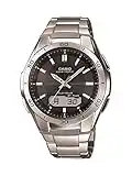 Casio Men's WVA-M640D-1ACR Wave Ceptor Analog-Digital Display Quartz Silver Watch, Silver, Digital,Quartz Movement