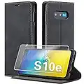 Handyhülle für Samsung Galaxy S10e Hülle Leder [Mit S10e Schutzfolie] für Samsung S10e Hülle Klappbar Flip 360 Stoßfeste Leder Wallet Klapphülle Case Cover Schutzhülle für Samsung Galaxy S10e Hülle