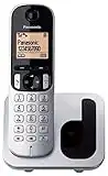 Panasonic Téléphone fixe sans fil avec écran LCD, identification de l'appelant, répertoire téléphonique à 50 numéros, touche de navigation, mode ECO, réduction du bruit TGC21 Solo (KX-TGC210) Argent