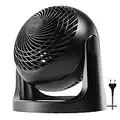 Woozoo, Ventilador de mesa silencioso, potente y portátil, 23m², Alcance 15m, Inclinación vertical de 360°, Dormitorio - Woozoo PCF-HE18 - Negro