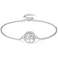 Lydreewam Arbre de Vie Bracelet de Cheville Argent Sterling 925 pour Femmes Été Pieds Nus Plage, réglable 22+4cm