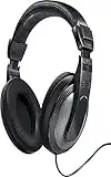 Hama Wired Over-Ear TV Headphones, One Sided 6m Long Cable, Volume Control, Black