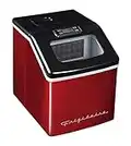 Frigidaire EFIC452-SSRED XL Maker, Makes 40 Lbs. of Clear Square Ice Cubes A Day, Stainless, Red Steel