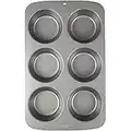 PME CSB109 Carbon Steel Non-Stick 6 Large Cup Muffin Pan , Grey