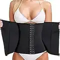 Bingrong Fitness Faja Cintura Entrenador de Cintura con Cremallera Faja Corset Fajas Reductoras Adelgazantes Mujer Waist Trainer Corset Faja Lumbar Moldeadora Bustier (Negro, Large)