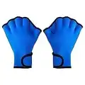 MOVKZACV Gants aquatiques résistants à l'eau - Gants palmés - Mitaines de natation pour homme et femme - Pour la plongée, le surf, la piscine - Bleu - Taille L