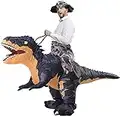 Aufblasbares Dinosaurier-Kostüm für Erwachsene, lustiges T-Rex-Reiter-Halloween-Kostüm, Schwarz