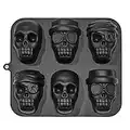 stillwen Molde de Calaveras de Halloween, 1 Pcs Molde Hielo Calavera, Molde de Silicona 3D para Hielo, Molde de Silicona con Forma de Calavera para Whisky Hielo Cócteles Bebida Jugo (Negro)