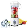 TOPESCT Tragbarer Mixer für Smoothies und Shakes, Mini Portable Blender Smoothie Mixer mit 6 superscharfen Klingen, 4000-mAh-Akku und Typ-C-Anschluss für Büro, Camping und Reisen (weiß)