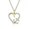 OLIVIASO 925 Sterling Silver Heart Necklace with Anchor Pendant 14K Gold Plated Nautical Love Heart Necklace Jewelry for Women Anniversary Birthday Gifts for Her,18''