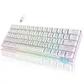 Weiß Drahtlose Mechanische Tastatur, Bluetooth Wireless Keyboard, Kabelloses Gaming Tastatur, LED Hintergrundbeleuchtung, Programmierbare RGB -Spieltastatur, Geeignet für Laptops, Macbooks, Pc, ps4