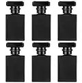 SYBiTeng 6 Pack 30ml / 1 oz. Black Refillable Perfume Bottle, Portable Square Empty Glass Perfume Atomizer Bottle with Spray Applicator (6 Black pack)