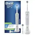 Oral-B Vitality 170 Cepillo de Dientes Eléctrico con Mango Recargable, Tecnología Braun y 2 Cabezales de Recambio, Color Blanco, 1 Unidad