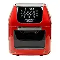 PowerXL Air Fryer Pro, Crisp, Cook, Rotisserie, Dehydrate; 7-in-1 Cooking Features; Deluxe Air Frying Accessories; 3 Recipe Books (6 QT Red)