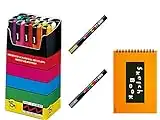 Uni-posca Paint Marker Pen SPECIAL (b-set) , Mitsubishi Pencil Uni Posca Poster Color Marking Pens Fine Point 15 Colours (PC-3M15C), Gold and Silver -Japan Import