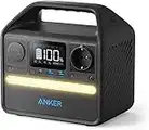 Anker 521 Powerhouse Ladestation, Kompakter Stromgenerator 256Wh, 200W 5-Port Powerstation, 1 Steckdosen, 60W USB-C PD Leistung, LiFePo4 Akkuset, LED-Licht, Für Camping, Notfälle (Generalüberholt)