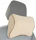 MyGadget Almohada Viaje para Coche - Cojín de Cabeza - Soporte Cervical y Cuello para Conducir - Reposacabezas Ortopédico de Viaje - Car Headrest - Beige