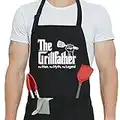 Funny Apron for Men/Women 100% Cotton Thick and Durable Waterproof Chef Apron, The Grillfather, One Size