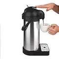 Cresimo 101 Oz (3L) Airpot Thermal Coffee Carafe/Lever Action/Stainless Steel Insulated Thermos / 12 Hour Heat Retention / 24 Hour Cold Retention (Airpot with Drip Tray)