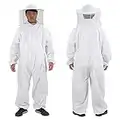 Combinaison Apiculteur,Delaman Apiculteur Suit - Costume Apiculteur Professionnel Complet du Corps de, avec Chapeau Rond de Voile, Blanc, Fournitures pour l'Apiculture (Taille : XL)