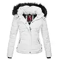 Navahoo, caldo piumino invernale da donna, giacca corta foderata, parka, cappotto imbottito, B301 bianco S