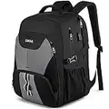 LIWAG Sac à Dos Grande Capacité Homme 50L,Sac à Dos Ordinateur Portable avec Chargement USB,Antivol Imperméable Sac à Dos PC Portable 17 Pouces pour Loisirs Collège Voyage Affaire Scolaire - Gris