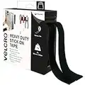 VELCRO Brand Heavy Duty Stick On Tape Cut-to-Length Industrial Extra Strong Double Sided Hook & Loop Self Adhesive Tape Perfect for Room Décor & Home, Office, Garage Use Black 50mm x 5m