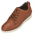 CALTO Men's Invisible Height Increasing Elevator Shoes - Dark Brown Leather Lace-up Casual Fashion Sneakers - 3 Inches Taller - S4313 - Size 9 D(M) US